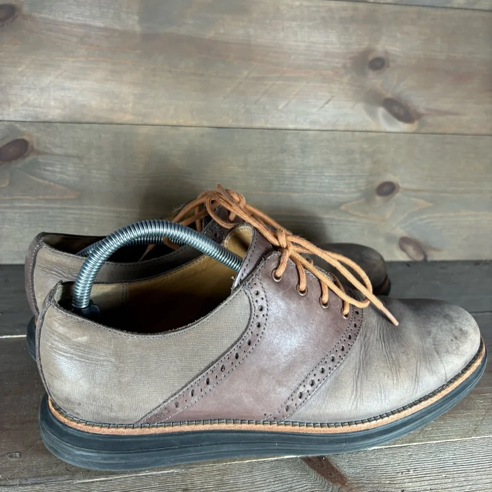 cole haan lunargrand mens size 9 shoes brown leather oxford dress casual shoes